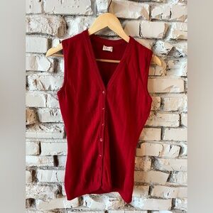 Vintage Red Button-Up Vest